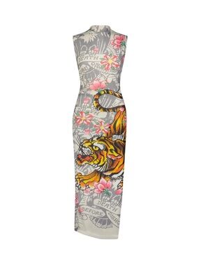 floor length halter neck dress Fluid Backless Halter Maxi Dress with Slit Detail main image 0